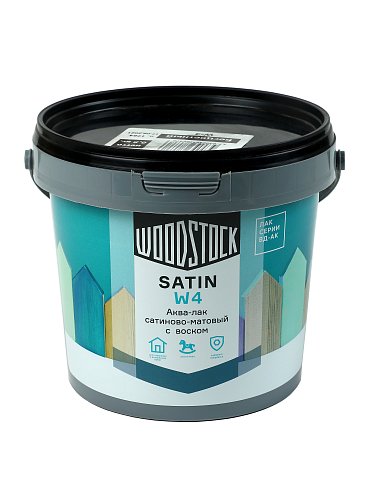 Аква-лак лазурь шелковисто-матовый с воском SATIN Woodstock W4